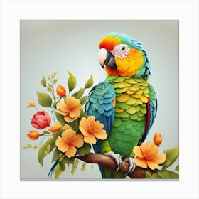 Dreamshaper V5 Parrot Bird Parrot Cartoon Parakeet Vertebrate 1 Canvas Print