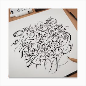 Calligraphy 3 Canvas Print