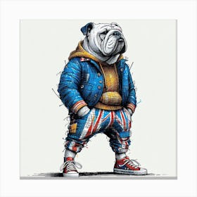 British Bulldog Punk Canvas Print