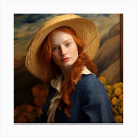 Girl In A Hat Canvas Print