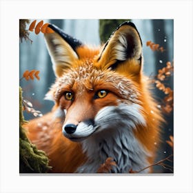 Fox In The Woods 27 Canvas Print