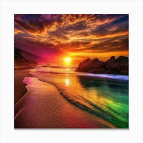 Sunset At The Beach 167 Canvas Print