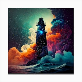 Firefly Black Lighthouses, Venus, Smoky Steam, Colorful Oceans, Galaxies, Nebulae, Digital Art, Smog (9) Canvas Print