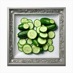 Cucumbers In A Frame 28 Canvas Print