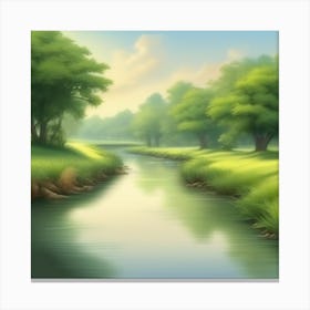 River In The Forest 36 Canvas Print