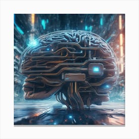 Futuristic Brain 24 Canvas Print