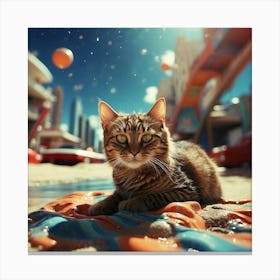 Cat In The City Canvas Print