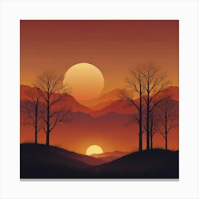 Sunset In The Mountains 51 Canvas Print