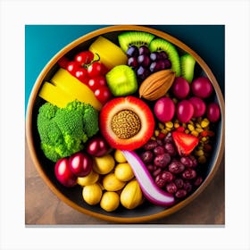 Colorful Fruits And Vegetables In A Bowl Canvas Print