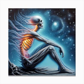 Skeleton In Space Canvas Print