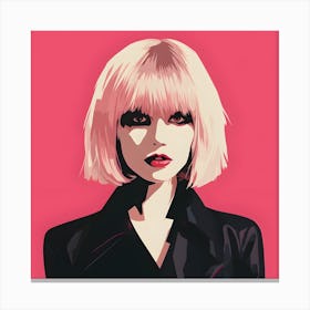 Punk Woman In Pink And Black 2 Canvas Print