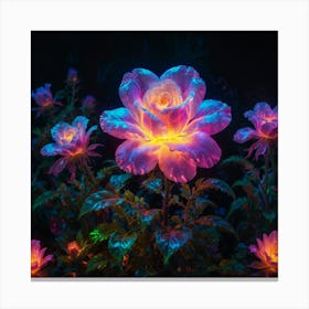 Glow In The Dark Roses 6 Canvas Print