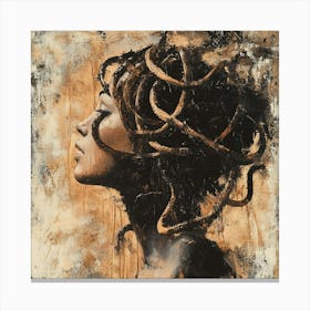 Woman With Snakes In Her Hair Canvas Print