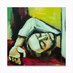 Impressionism Oil Painting, Rest or Death Canvas Print