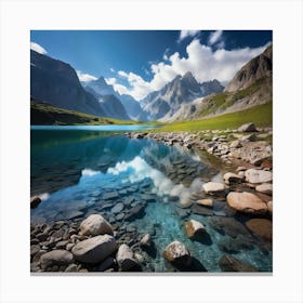 Kazakhstan Mountain Lake Canvas Print