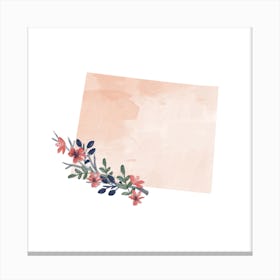 Wyoming Watercolor Floral State Canvas Print