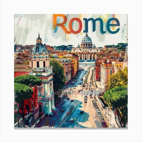 PostCard Artwork Rome Canvas Print