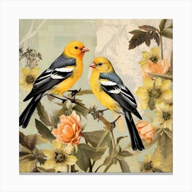 Bird In Nature American Goldfinch 4 Canvas Print