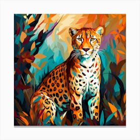 Leopard In The Jungle Canvas Print