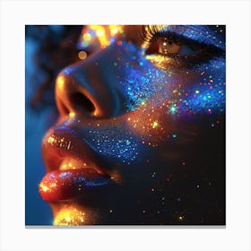 Girl With Glitter On Her Face 3 Canvas Print