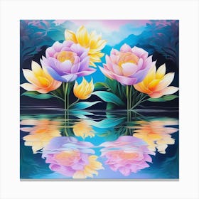 Bo Ho Style Pastel colored flowers Canvas Print