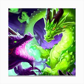 Two Dragons Fighting 5 Canvas Print