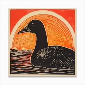 Retro Bird Lithograph Goose 2 Canvas Print