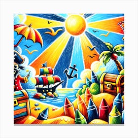 Super Kids Creativity:Pirates On The Beach Canvas Print