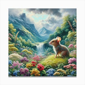 Mouse In The Meadow 7 Canvas Print