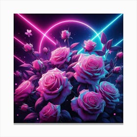 Neon Roses 6 Stampe su tela