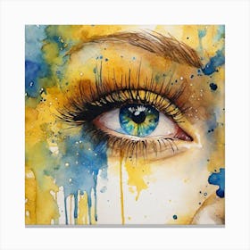 Watercolor Of A Woman'S Eye 1 Canvas Print