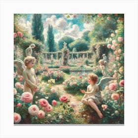 Angels In The Garden 2 Canvas Print