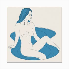 Nude Woman In Water Canvas Print