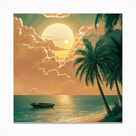 Sunset At The Beach 8 Canvas Print