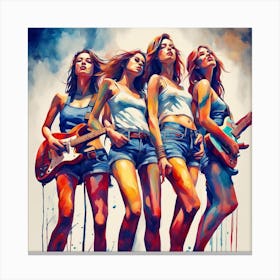 A girls music band Canvas Print