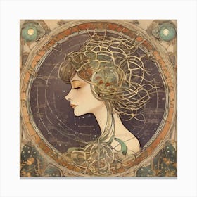 Astrological Nouveau Chart Series - 9 Canvas Print