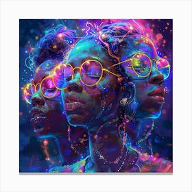 Three Women With Glasses Canvas Print