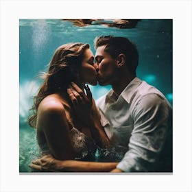 Underwater Kiss Canvas Print