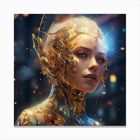 Girl In A Futuristic Outfit 1 Canvas Print