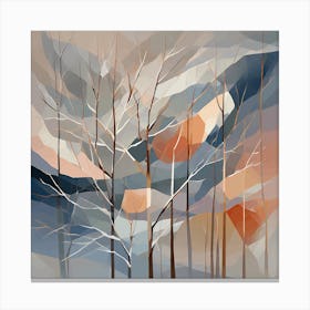 Minimal Bare Trees, Contemporary art, Home and office decor, 1316 Canvas Print