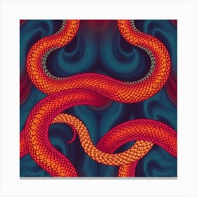 Snakes On A Blue Background 1 Canvas Print