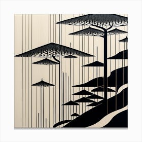 'Trees In The Rain' Canvas Print