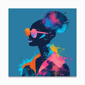 Abstract Woman In Sunglasses Canvas Print