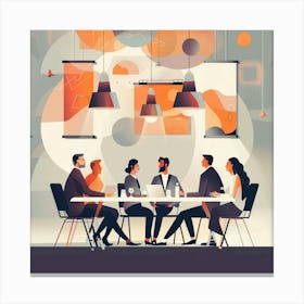 Group Of People At A Table 2 Canvas Print