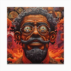 'The Man With The Glasses' Canvas Print