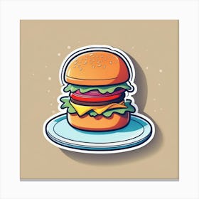 Burger Sticker 4 Canvas Print