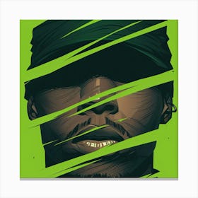 Album Cover Portrait Green Canvas Print