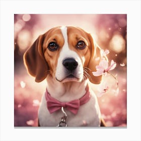 Beagle In Pink Canvas Print