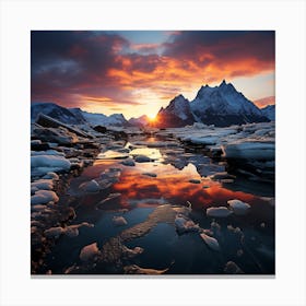 Icy Sunset Canvas Print