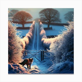 Fox In The Snow 5 Canvas Print